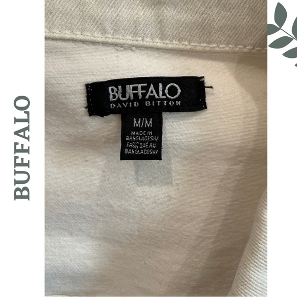 Buffalo David Bitton White Jean Jacket Classic Casual - Size Medium - Picture 8 of 8